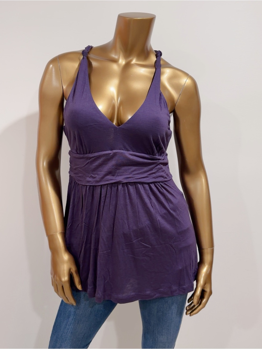 Banana Republic Women's Purple V-neck Sleeveless Tank Top Size M